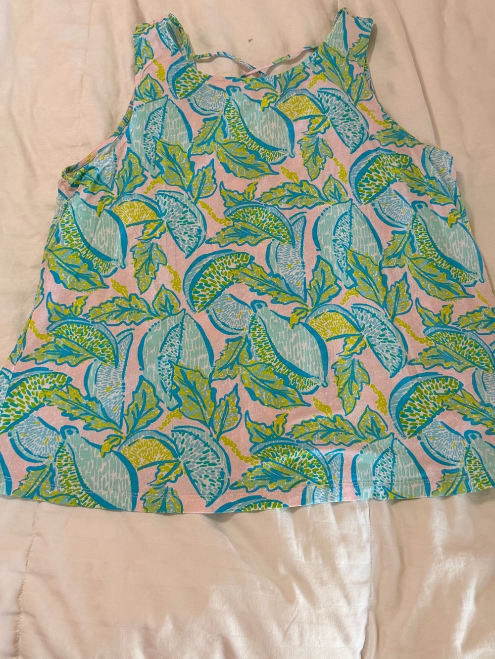 Lilly Pulitzer Pink Tropical Citrus Print Tank